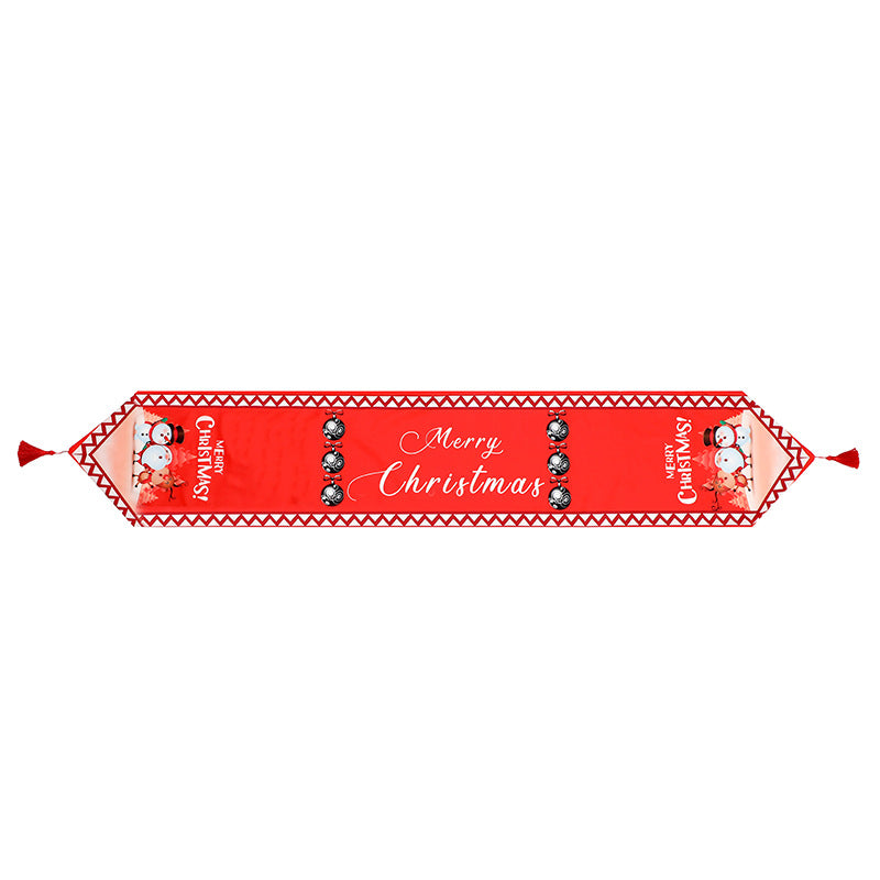 Wholesale Printed tassel table runner Christmas print table runner